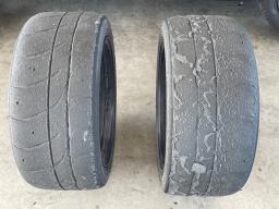 Tire wear: left side, front and rear