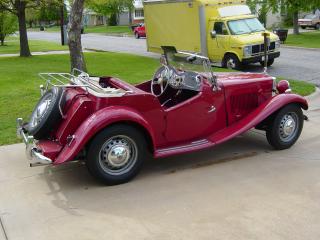 right rear view of 1953 MG TD Mark II