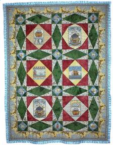 blue-edged quilt for Zeina Daoud's and Enrico Malavasi's twins